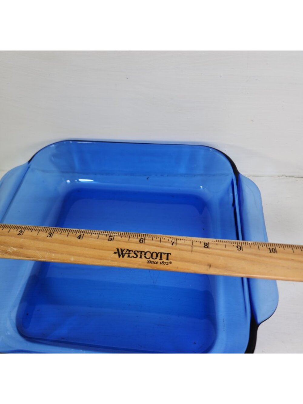 Pyrex Square Cobalt Baking Pan 8" Blue Casserole Dish 2qt vintage glass pan 222 - Picture 5 of 8